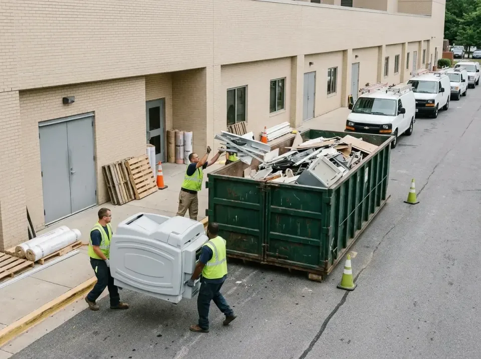 Roll-off Dumpster — Commercial Construction Site